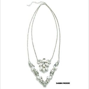 T&J DESIGN LAYERED CRYSTAL NECKLACE